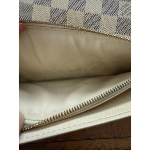Louis Vuitton Sarah Wallet Womens Damier Azur Canvas Long French Purse France - Picture 10 of 16